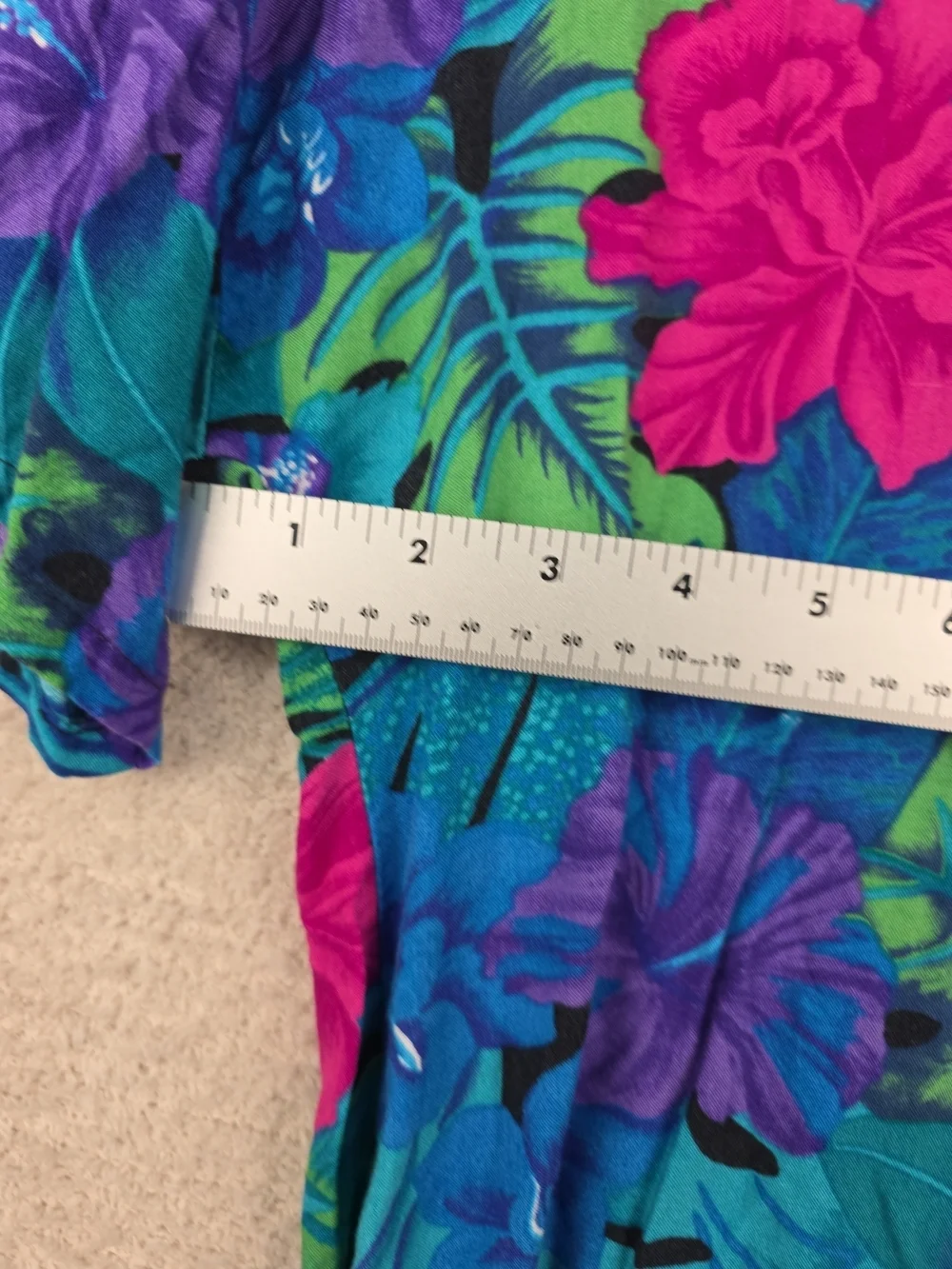 Vintage Michele Leslie of California Tropical Floral Aloha Button Down Shirt - Picture 13 of 13